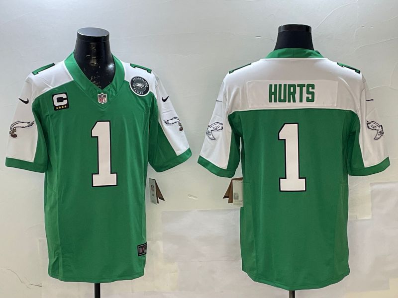 Men Philadelphia Eagles #1 Hurts Green Thanksgiving three generations 2025 Nike Limited NFL Jersey style 7->philadelphia eagles->NFL Jersey